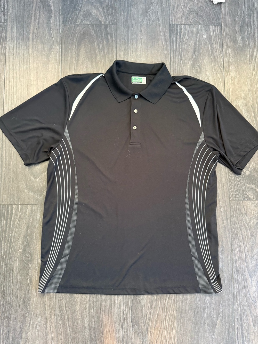 Hogan Black Polo with White and Gray Accent Stripes